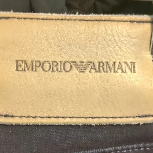 Emporio Armani Silver Signature Pocket Logo Dark Blue Denim Jeans Size 27 - Picture 9 of 9